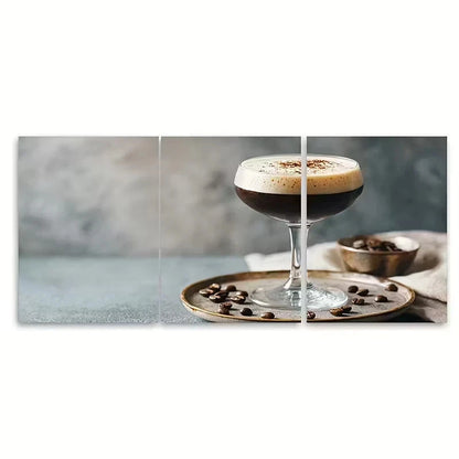 3pcs Espresso Martini Print Wall Art Set Canvas Framed 60x90cm - High Quality Print 100% Australian Made Wall Canvas Ready to Hang