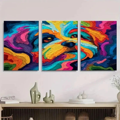 3pcs Abstract Colorful Art Wall Art Set Canvas Framed 50x70cm - High Quality Print 100% Australian Made Wall Canvas Ready to Hang - Bella Home Decor