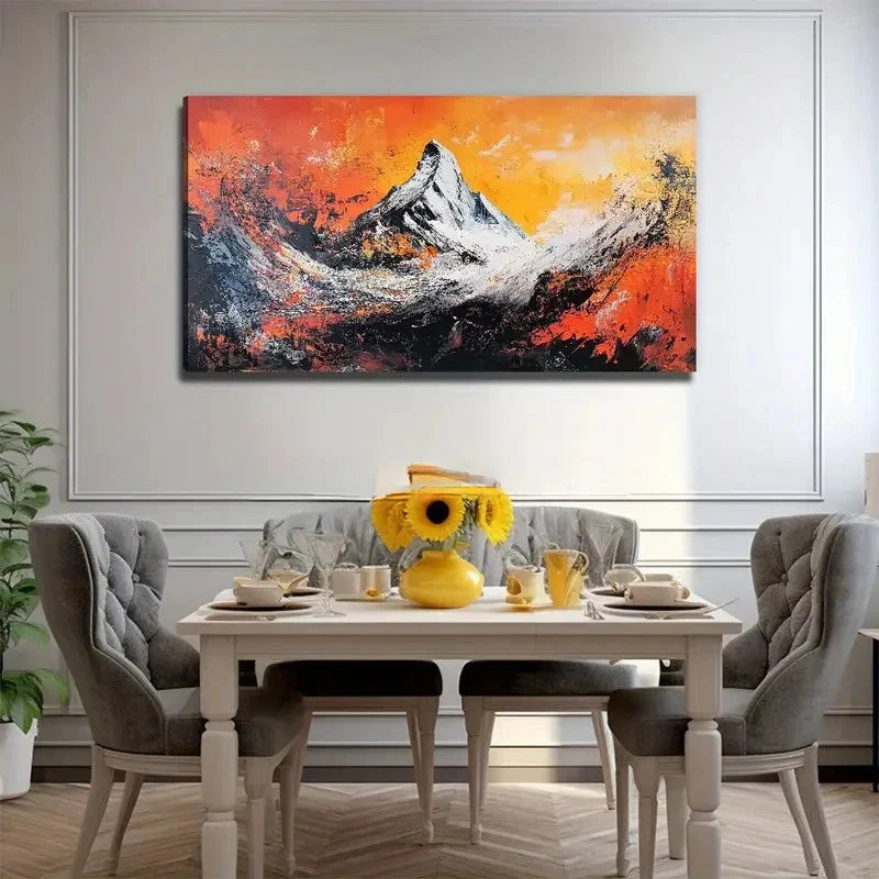 Majestic Snowy Mountain Wall Art Canvas Office Home Room Framed 120x60cm