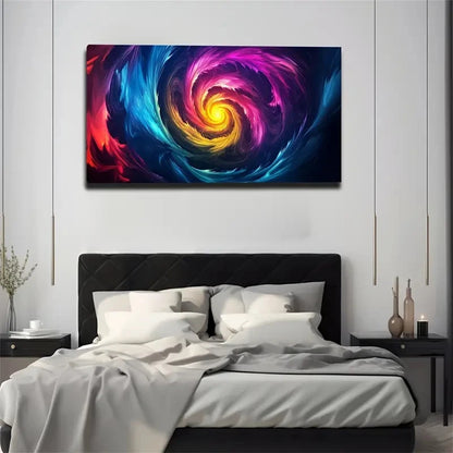 Abstract Swirl Colorful Vortex Wall Art Canvas Office Home Room Framed 120x60cm