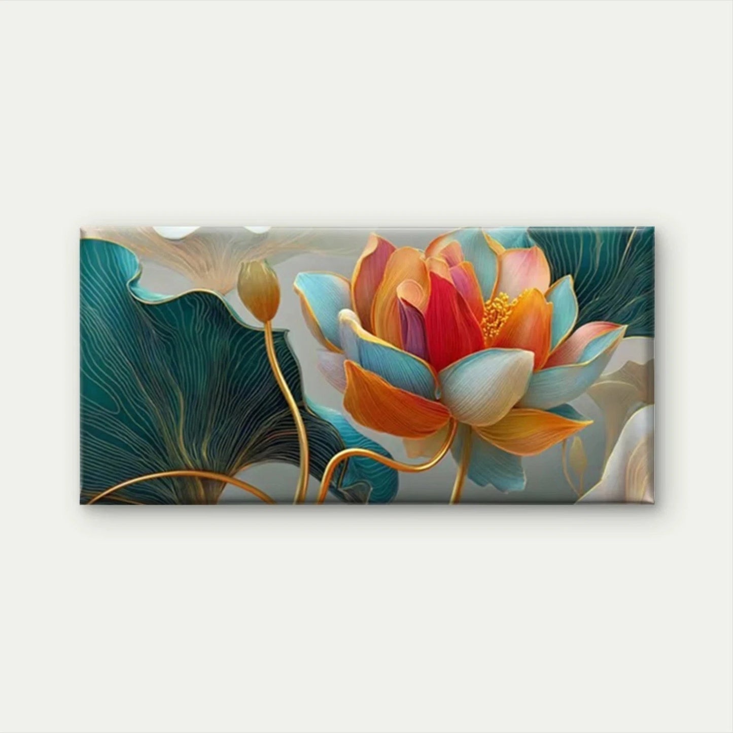 Lotus Flower Wall Art Canvas Office Home Room Framed 120x60cm