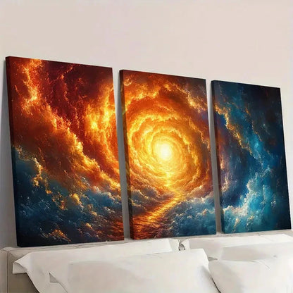 3pcs Cosmic Sunset Canvas Art Prints R  Wall Art Set Canvas Framed 50x70cm - High Quality Print 100% Australian Made Wall Canvas Ready to Hang - Bella Home Decor