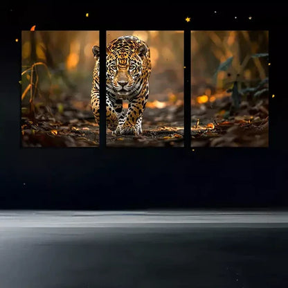 3pcs Jungle Jaguar Wild Brazilian Feline in Nature Art Set Canvas Unframed - High Quality Print 100% Australian Made Wall Canvas