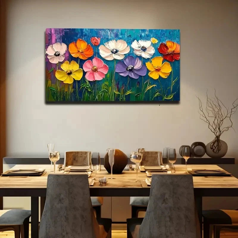 Blue And Orange Interwoven Perfect Wall Art Canvas Office Home Room Framed 120x60cm - Bella Home Decor