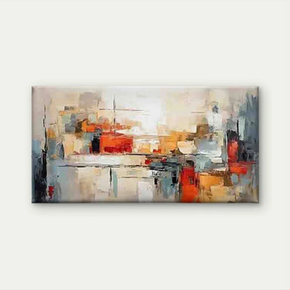 Abstract Cityscape Wall Art Canvas Office Home Room Framed 120x60cm