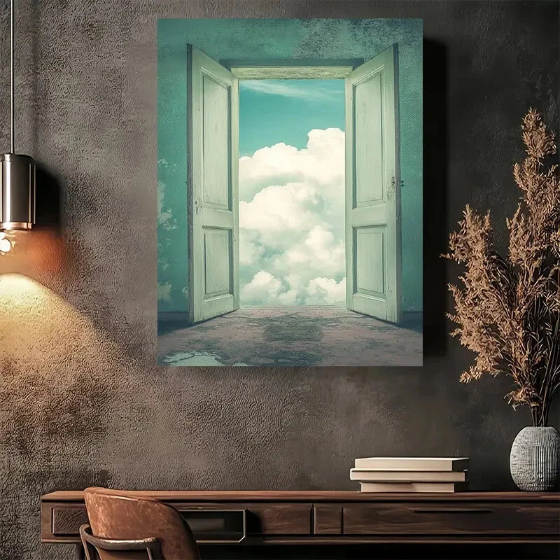 Beautiful Open Sky Escape Modern Painting 40x60cm Metal Print Ready to Hang - Bella Home Decor