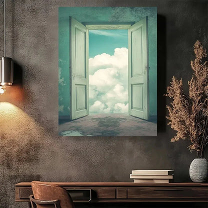 Beautiful Open Sky Escape Modern Painting 40x60cm Metal Print Ready to Hang - Bella Home Decor