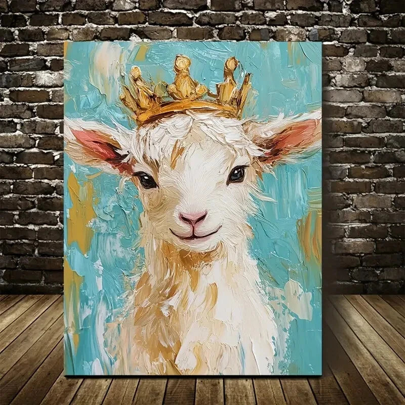 Vibrant Blue & Yellow Impressionisti Painting 40x60cm Metal Print Ready to Hang - Bella Home Decor