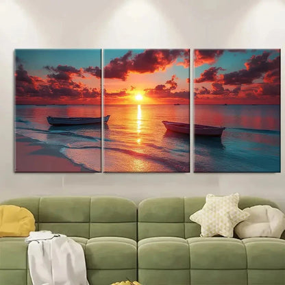 3pcs Ocean Sunset Canvas Coastal Beach FG  Wall Art Set Canvas Framed 40x60cm - High Quality Print 100% Australian Made Wall Canvas Ready to Hang
