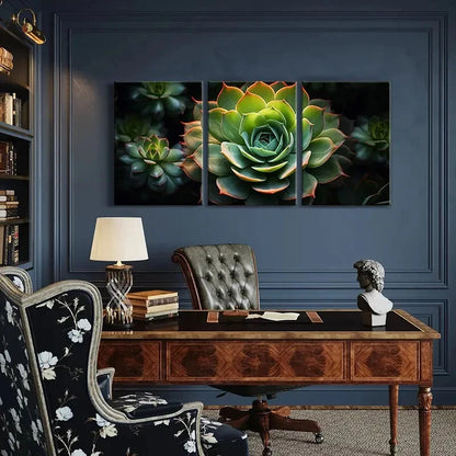 3pcs Succulent Plant Colorful Natural Beauty Metal Print Ready to Hang Art - Bella Home Decor