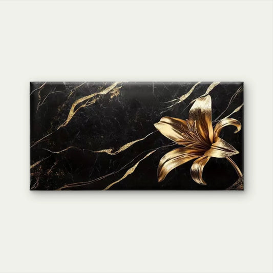 Golden Lily Wall Art Canvas Office Home Room Framed 120x60cm