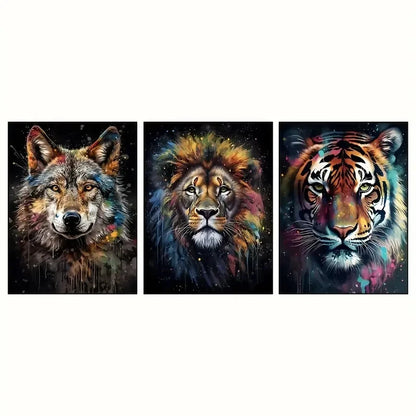 3pcs Wildlife  Canvas Framed 50x70cm - High Quality Print 100% Australian Made Wall Canvas Ready to Hang
