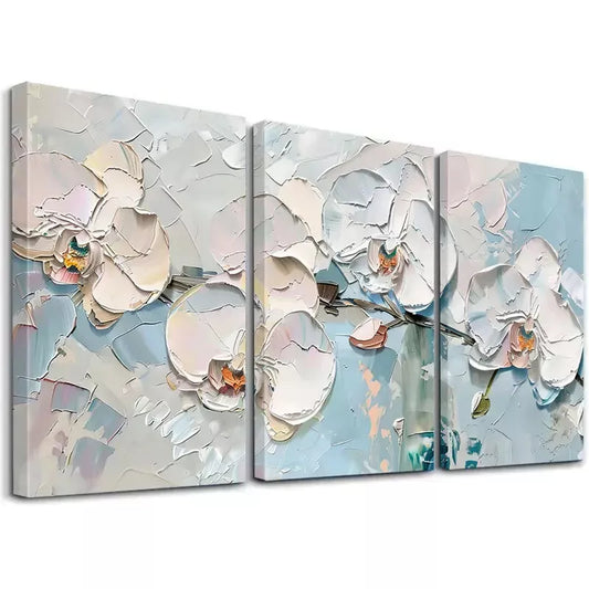 3pcs Abstract Flower Wall Art Decor Canvas Framed 40x60cm - High Quality Print 100% Australian Made Wall Canvas Ready to Hang - Bella Home Decor