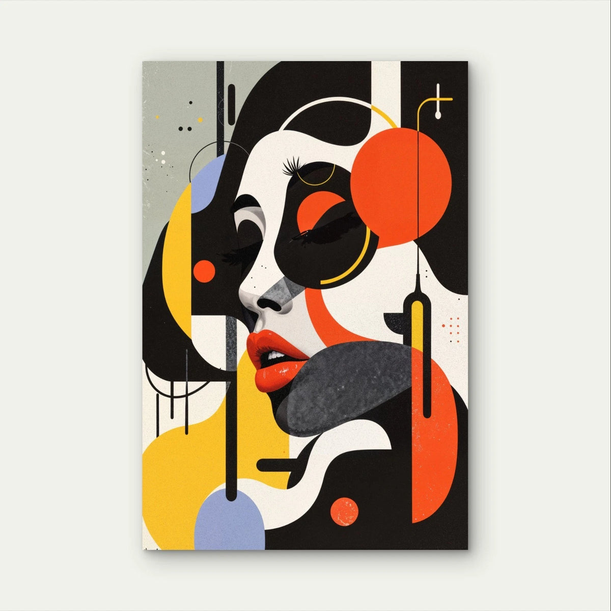 Boho Urban Abstract Geometric Female Portrait 40x60cm Metal Print Ready to Hang