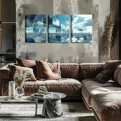 3pcs Abstract Urban Structure Wall Art Canvas Unframed - High Quality Print 100% Australian Made Wall Canvas - Bella Home Decor