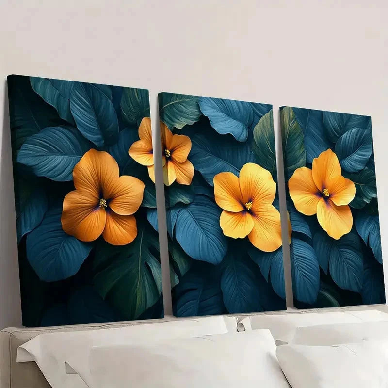 3pcs Tropical Boho Jungle Aesthetic FG   Wall Art Set Canvas Framed 40x60cm - High Quality Print 100% Australian Made Wall Canvas Ready to Hang