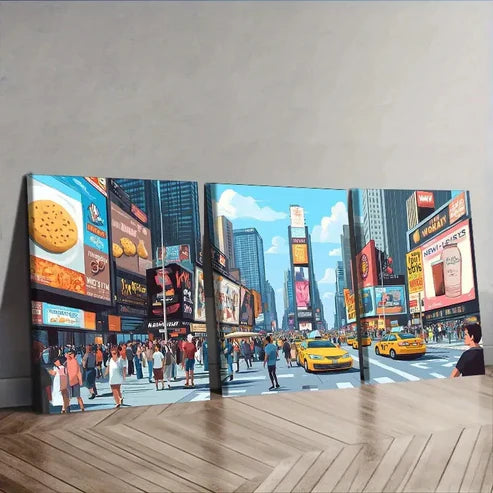 3pcs New York City, Luxurious Wall Art Canvas Unframed - High Quality Print 100% Australian Made Wall Canvas