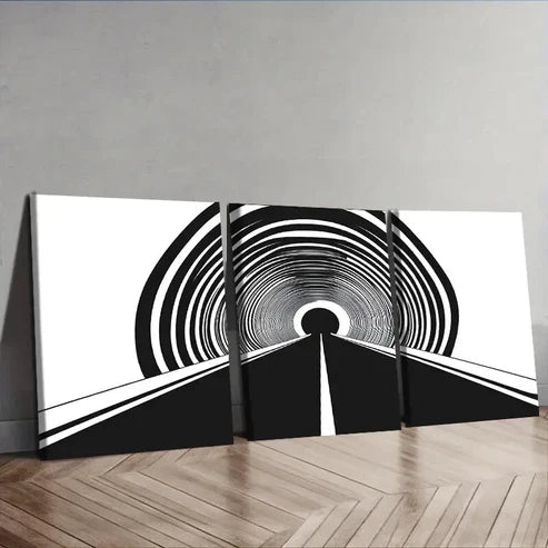 3pcs Tunnel black hole Wall Art Set Canvas Unframed - High Quality Print 100% Australian Made Wall Canvas