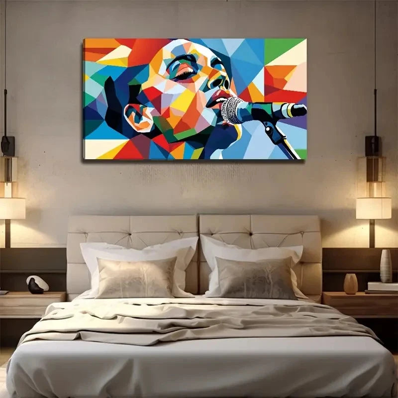 Singing Woman Suitable Wall Art Canvas Office Home Room Framed 120x60cm