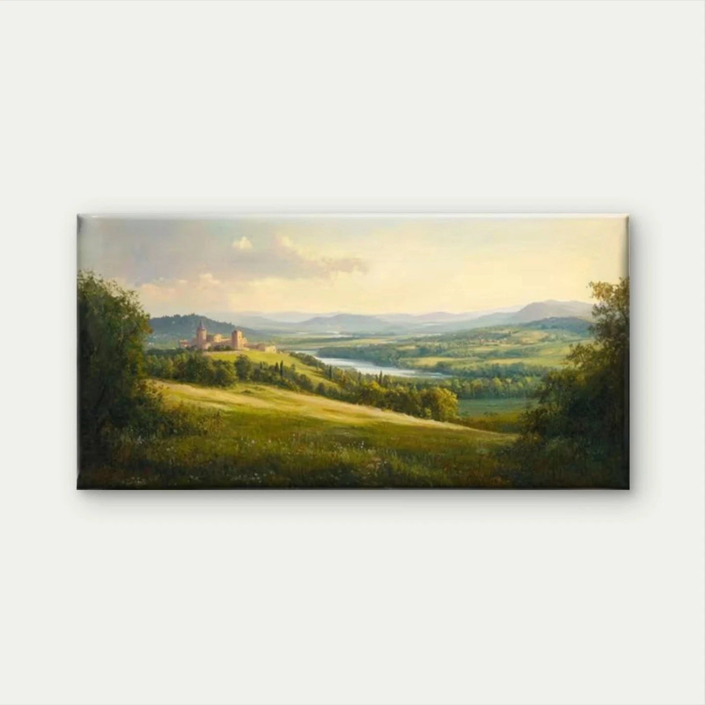Scenic Mountain and River Wall Art Canvas Office Home Room Framed 120x60cm