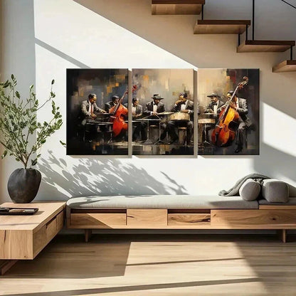 3pcs Abstract Jazz Band Performance Wall Art Set Canvas Framed 40x60cm - High Quality Print 100% Australian Made Wall Canvas Ready to Hang - Bella Home Decor