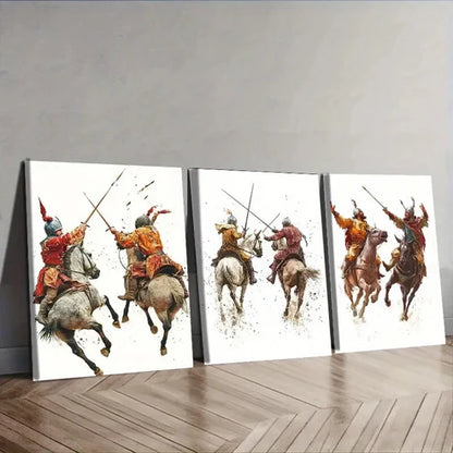 3pcs The man on the horse Wall Art Canvas Unframed - High Quality Print 100% Australian Made Wall Canvas
