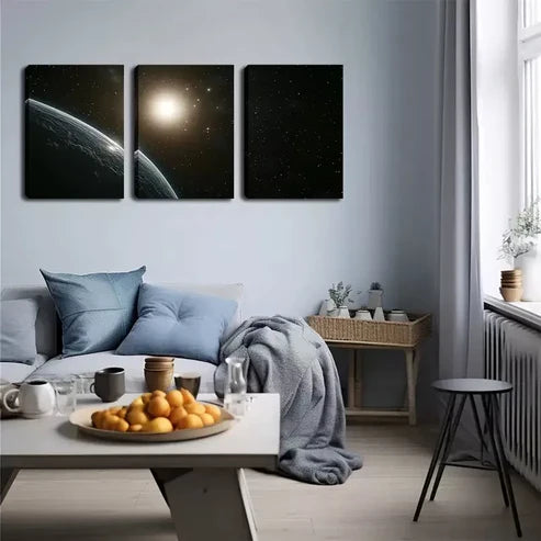 3pcs Star, Sun, Exquisite Wall Art Canvas Unframed - High Quality Print 100% Australian Made Wall Canvas