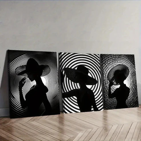 3pcs The Girl Under the Circle Wall Art Set Wall Art Canvas Unframed – High Quality Print 100% Australian Made Wall Canvas