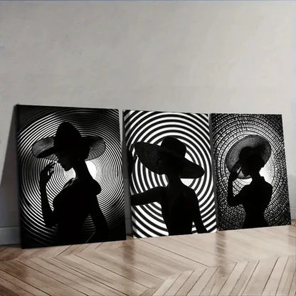 3pcs The Girl Under the Circle Wall Art Set Wall Art Canvas Unframed – High Quality Print 100% Australian Made Wall Canvas