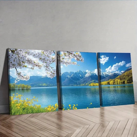 3pcs Lijiang, Yunnan, Luxurious Wall Art Set Canvas Framed 50x70cm - High Quality Print 100% Australian Made Wall Canvas Ready to Hang