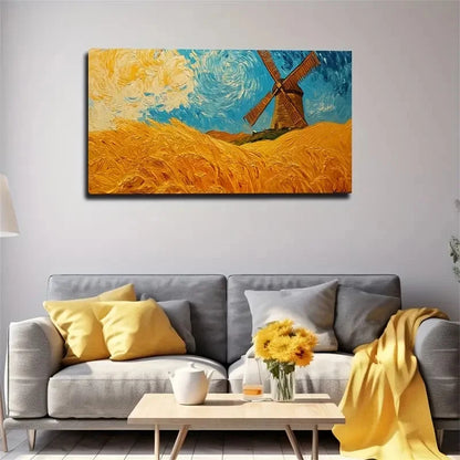 Magnificent Wheat Field Happy Wall Art Canvas Office Home Room Framed 120x60cm