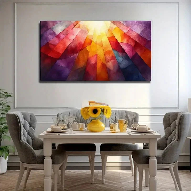 Abstract Sunshine Modern Wall Art Canvas Office Home Room Framed 120x60cm