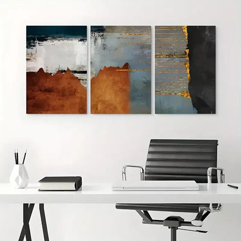 3pcs Mid Century Modern Sage Green Bold Wall Art Canvas Unframed - High Quality Print 100% Australian Made Wall Canvas