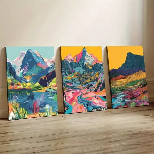 3pcs Elegant Cader Idris Yr Wyddfa Pen y Fan Canvas Unframed - High Quality Print 100% Australian Made Wall Canvas