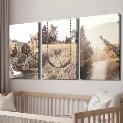 3pcs Beautiful Natural River Landscape Decor Wall Art Canvas Unframed - High Quality Print 100% Australian Made Wall Canvas