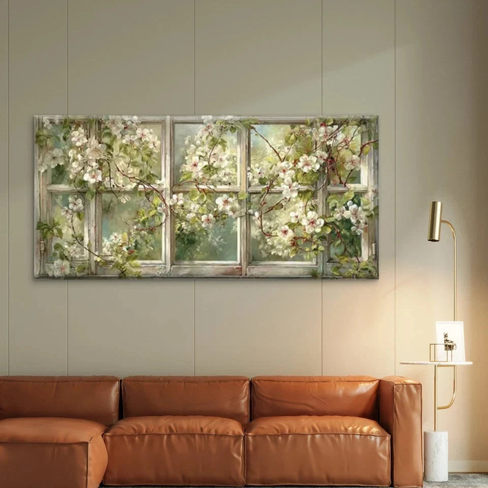 Floral &with Blooming Vines Wall Art Canvas Office Home Room Framed 120x60cm