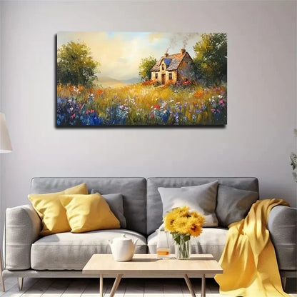 Warm Tones Of Sunlit Clouds Wall Art Canvas Office Home Room Framed 120x60cm