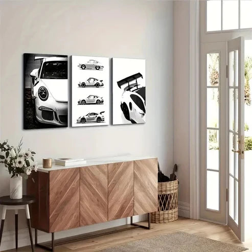 3pcs Cool Car Art, Creative Wall Art Canvas Wall Art Set Canvas Unframed – High Quality Print 100% Australian Made Wall Canvas