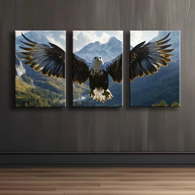 3pcs Majestic Eagle Nature-Inspired Wall Art Set Canvas Framed 60x90cm - High Quality Print 100% Australian Made Wall Canvas Ready to Hang