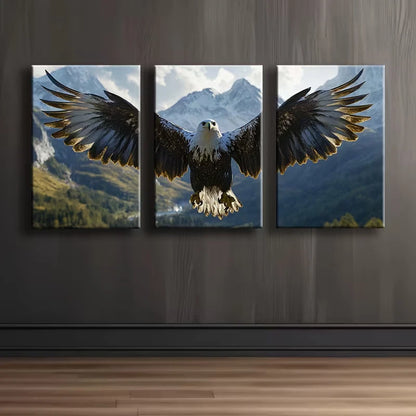 3pcs Majestic Eagle Nature-Inspired Wall Art Set Canvas Framed 60x90cm - High Quality Print 100% Australian Made Wall Canvas Ready to Hang