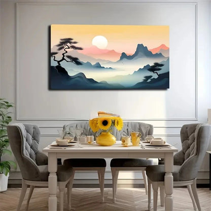 Serene Huangshan Mountain Lands Wall Art Canvas Office Home Room Framed 120x60cm