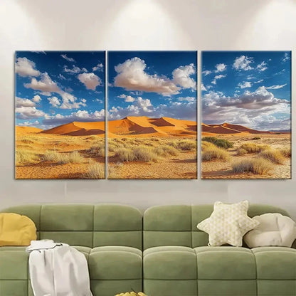 3pcs Merzouga Art Erg Chebbi Chebbi TI  Wall Art Set Canvas Framed 50x70cm - High Quality Print 100% Australian Made Wall Canvas Ready to Hang