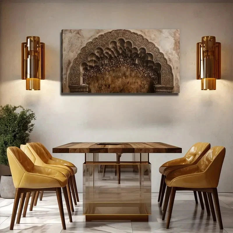 Architecture Beige Perfect Wall Art Canvas Office Home Room Framed 120x60cm
