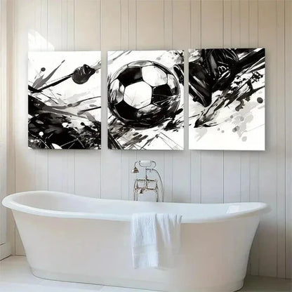3pcs Abstract Football Dynamic Game Perfect Wall Art Canvas Unframed - High Quality Print 100% Australian Made Wall Canvas - Bella Home Decor