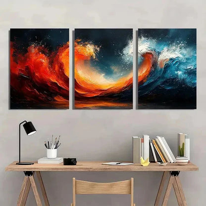 3pcs Modern Oceanic Scenery with Vibrant Colors  Wall Art Set Canvas Unframed - High Quality Print 100% Australian Made Wall Canvas
