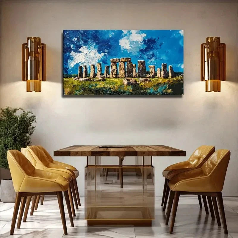 Respected Stonehenge Perfect Wall Art Canvas Office Home Room Framed 120x60cm
