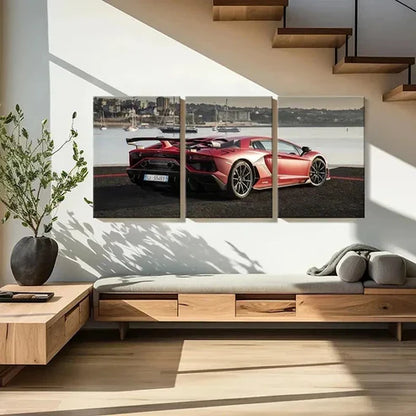 3pcs Modern Lamborghini Super Sports Car Wall Art Canvas Unframed - High Quality Print 100% Australian Made Wall Canvas