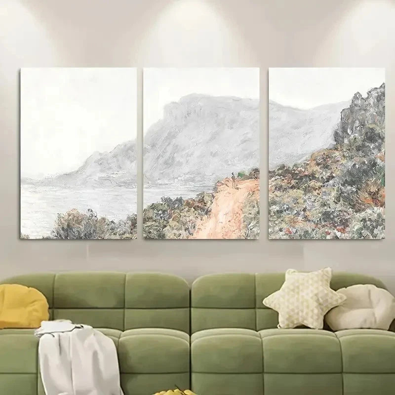 3pcs Vintage Mountain Landscape Metal Print Ready to Hang Art