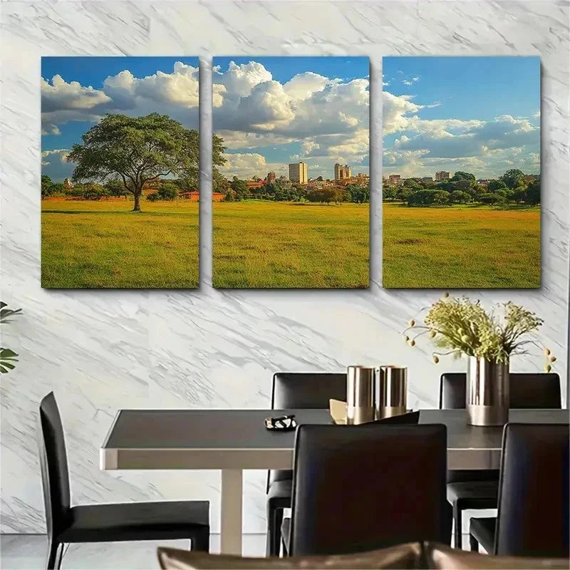 3pcs Zimbabwe African Harare Decor Perfect Wall Art Set Canvas Framed 50x70cm - High Quality Print 100% Australian Made Wall Canvas Ready to Hang