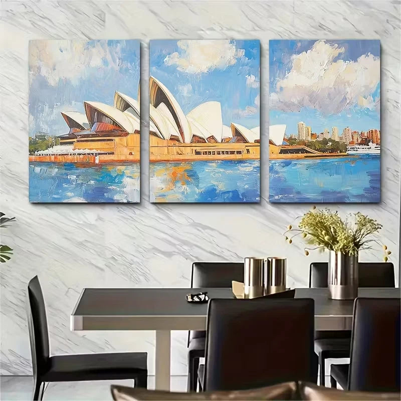 3pcs Sydney Opera House Metal Print Ready to Hang Art